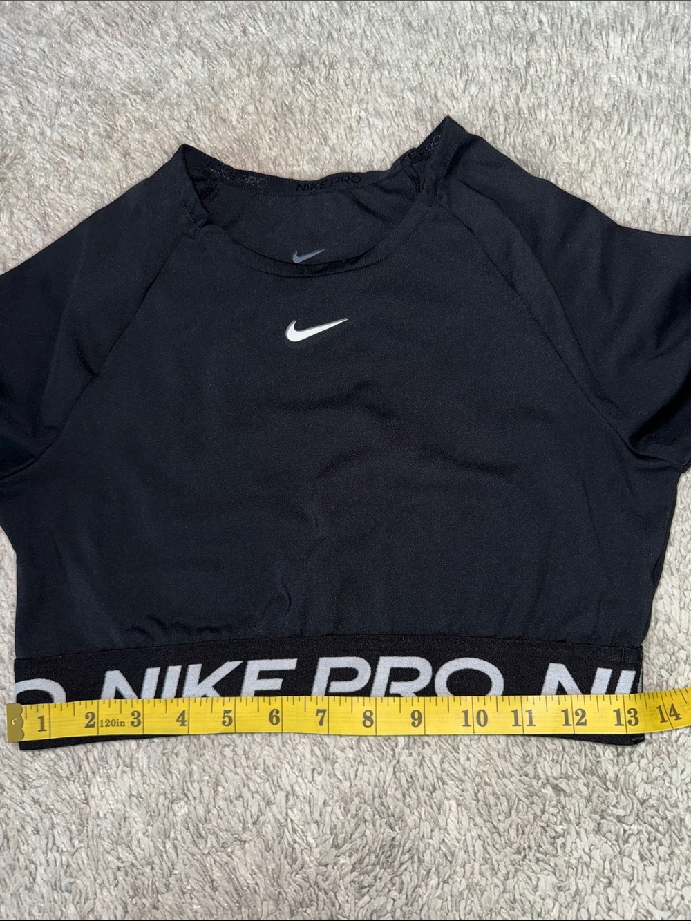 Nike Women's Pro Dri-FIT Cropped Long-Sleeve Top black activewear sporty run Med - Picture 6 of 8